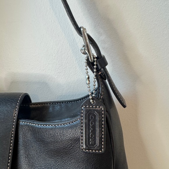 Vintage Coach Y2K Hamptons Hobo Shoulder Bag Black/Brown Leather 7788 EUC - Picture 3 of 12